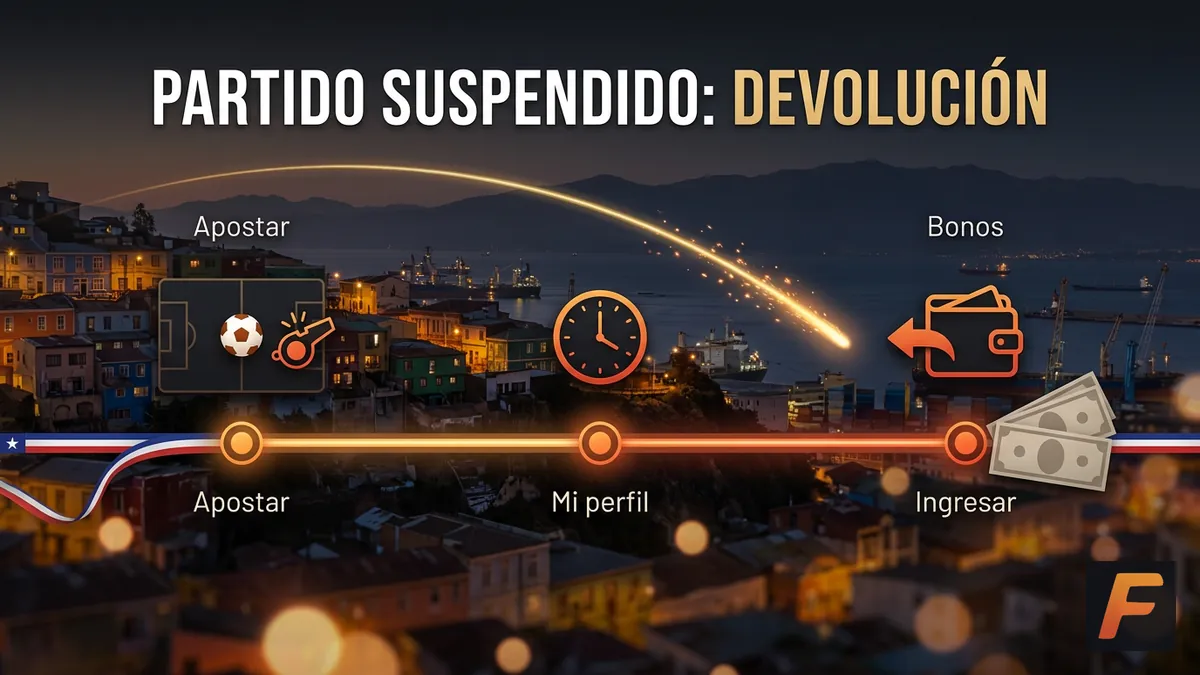 Línea de tiempo de devolución por partido suspendido en Fantasticbet Chile