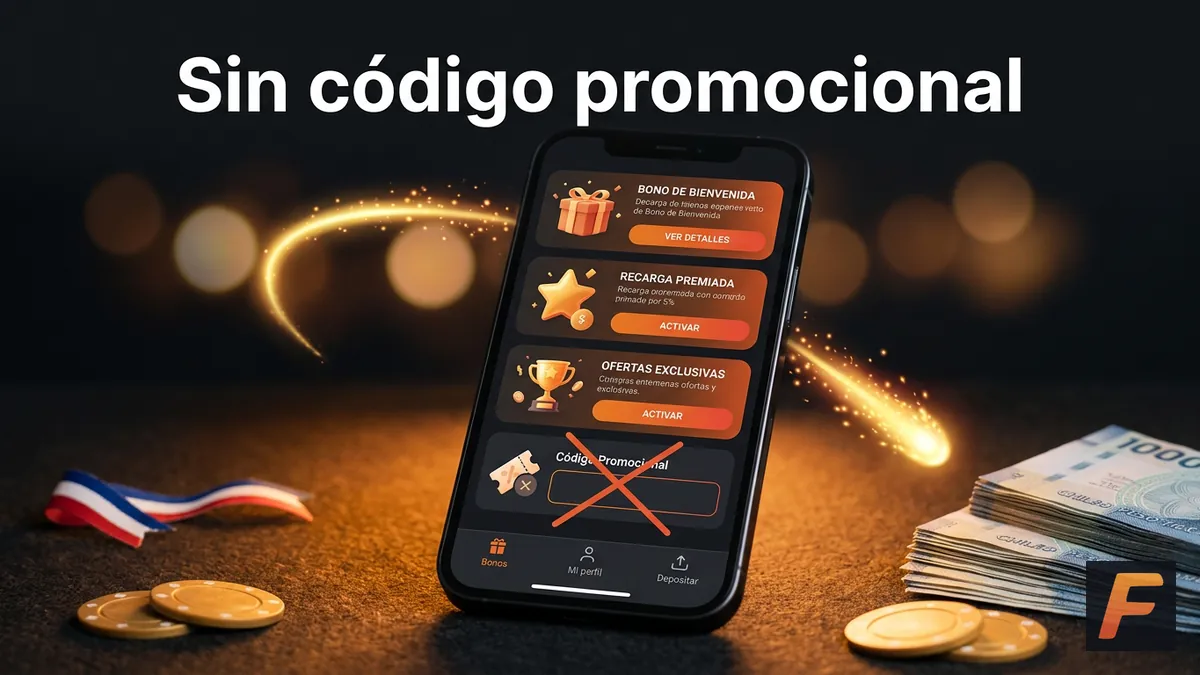 Pantalla de promociones de Fantasticbet en Chile sin campo de código promocional